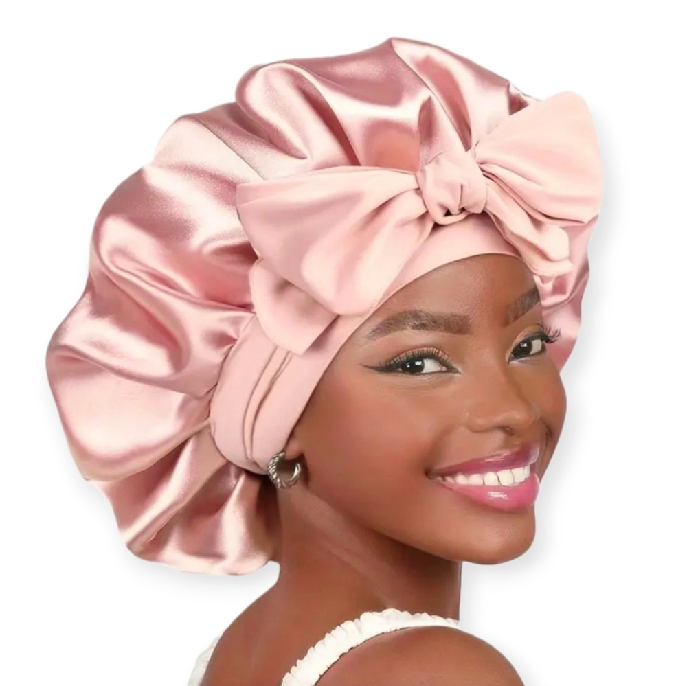 New Pink Satin Hair Bonnet